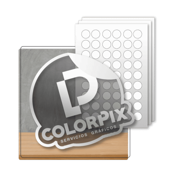 Planilla de stickers vinil transparente