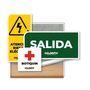 Señalética vinil sobre estireno