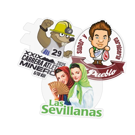 Planilla de stickers en vinil transparente personalizados Colorpix